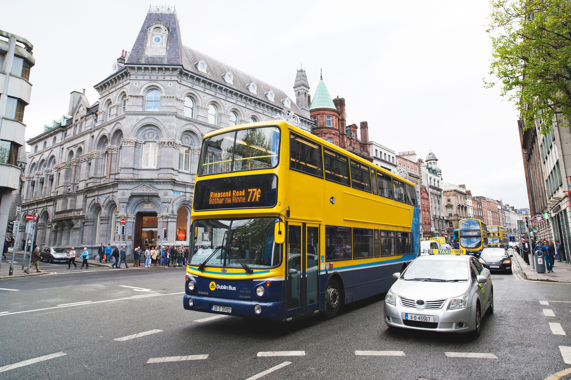 City Bus on the streets of Dublin, Ireland